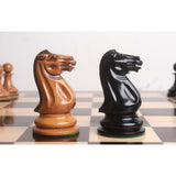 Original Staunton Chess Set- Chess Pieces Only- Lacquered Distress Antiqued Boxwood & Ebony- 4.5" King From Royal Chess Mall