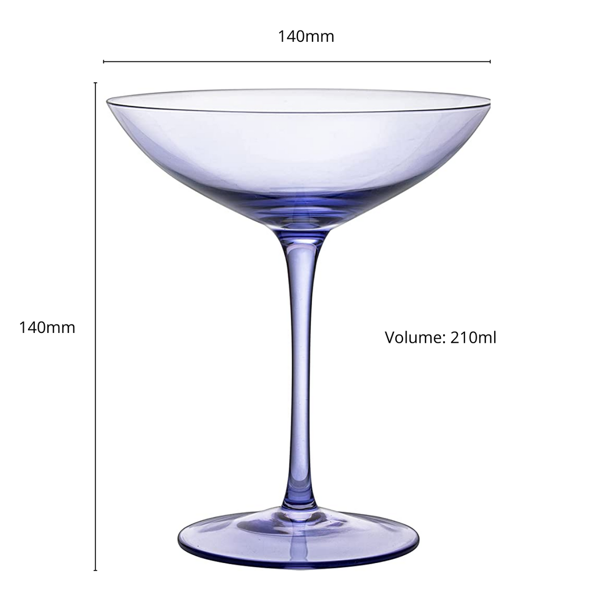 Champagne Coupes 12oz by The Wine Savant - Colorful Champagne Glasses, Prosecco, Mimosa Glasses Set, Cocktail Glass Set, Bar Glassware Luster Glasses (2, Lavender) from The Wine Savant