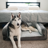 PupChill™ Cooling Bolster Dog Bed + Waterproof Blanket Bundle - Arctic Grey from Paw.com