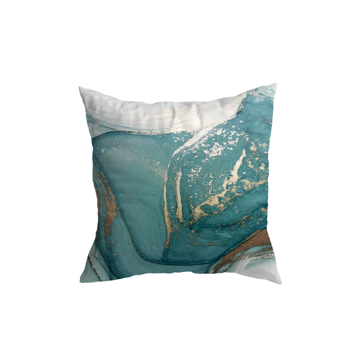 Turquoise Gold Marble Pattern Cushion Covers from Moderny