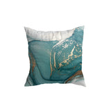 Turquoise Gold Marble Pattern Cushion Covers from Moderny