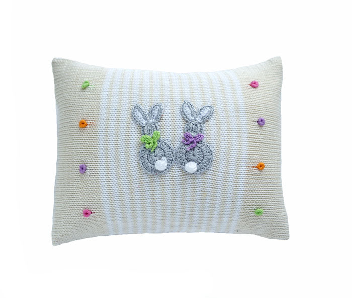 Cottontail Bunny Mini Pillow, Ecru from Melange Collection