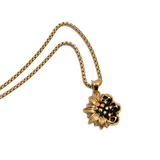 Sunflower Gold Skull Necklace from Zapps Clothing