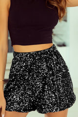 Oaklynn Sequin High Waist Casual Shorts from Threaded Pear