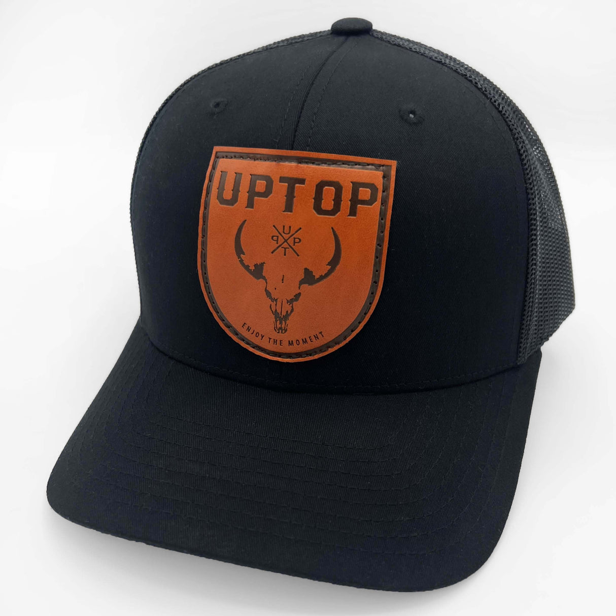 UPTOP WESTERN LEATHER RETRO TRUCKER HAT From UpTop