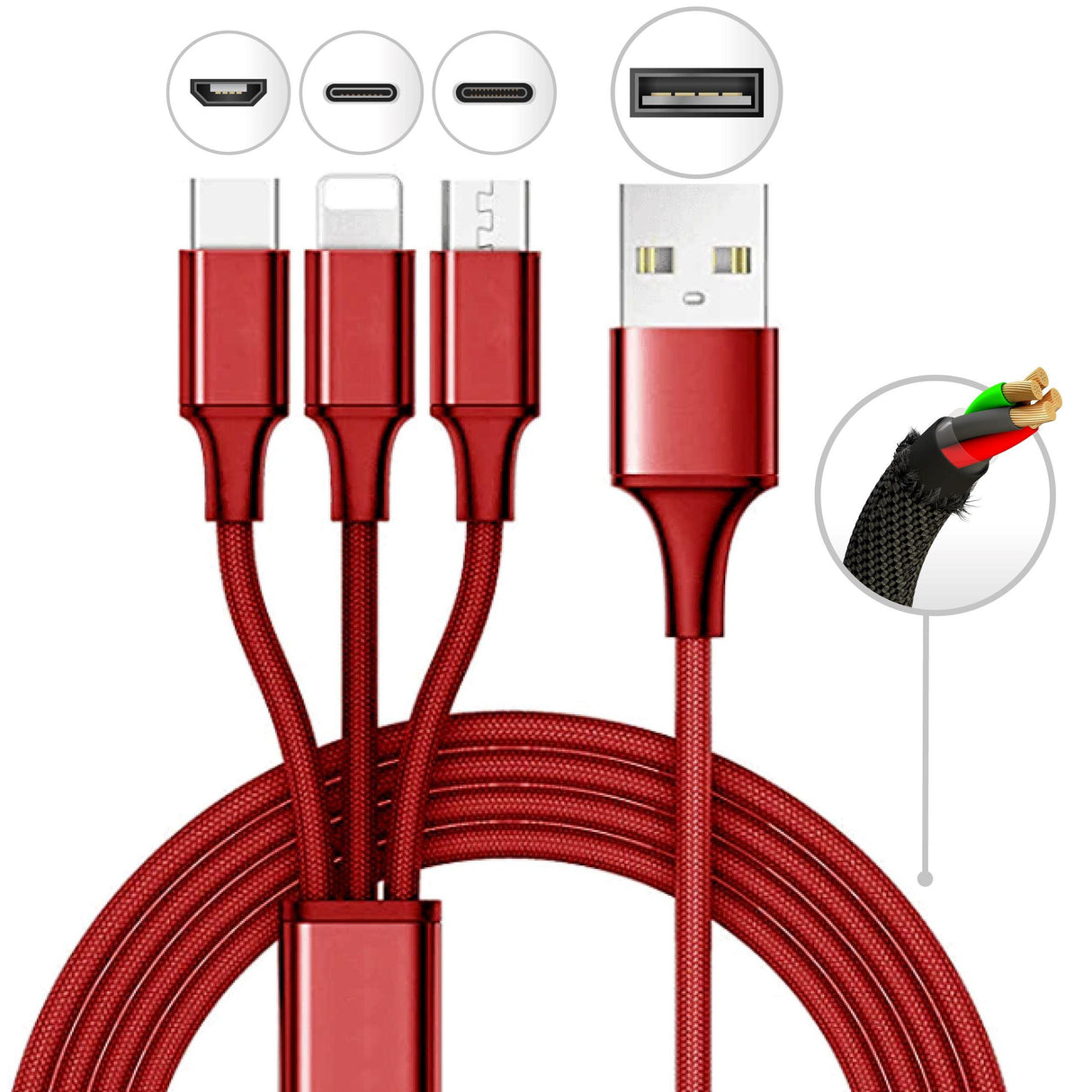 10 Foot 3-in-1 Cable - Refill 12pc from Mila Lifestyle Accessories