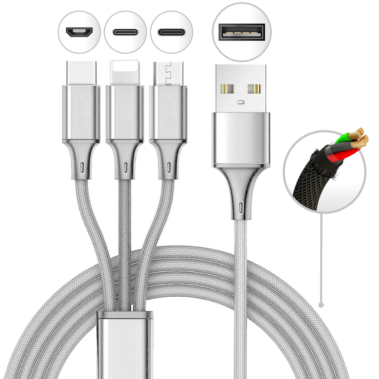 10 Foot 3-in-1 Cable - Refill 12pc from Mila Lifestyle Accessories