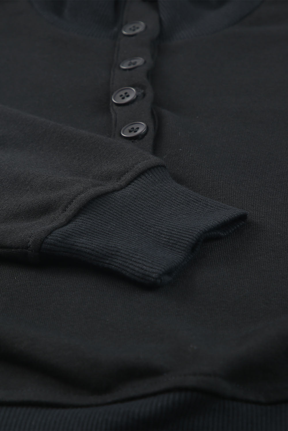 Black Casual High Neck Henley Top and Short Outfit from MsDressly