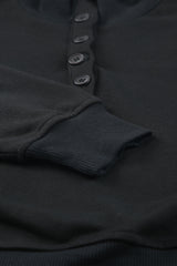 Black Casual High Neck Henley Top and Short Outfit from MsDressly