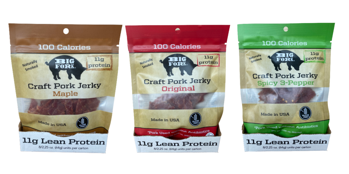 Craft Pork Jerky - 1 Case (8 X 2.25 oz. packs) from Big Fork Brands