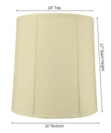 Large 14"x16"x17" Drum Lampshade Egg Shell Shantung, Large Cylinder Replacement Lamp Shade for Tall Table Lamps from LampsUSA
