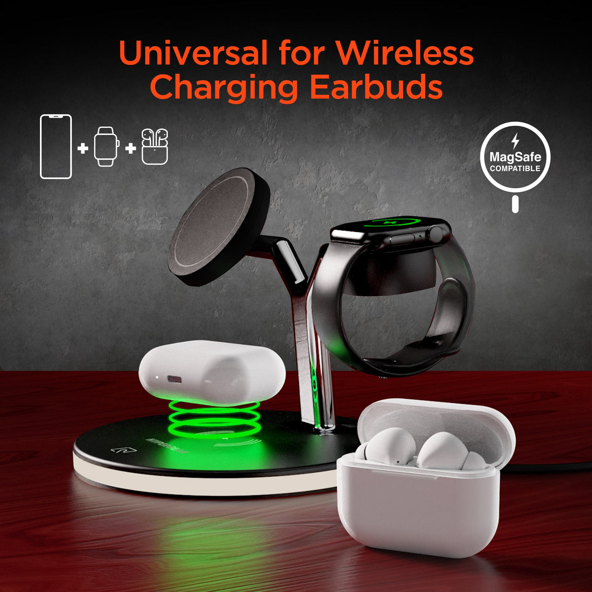HyperGear MaxCharge 3-in-1 MagSafe Wireless Charging Stand for Phones from Jupiter Gear Home