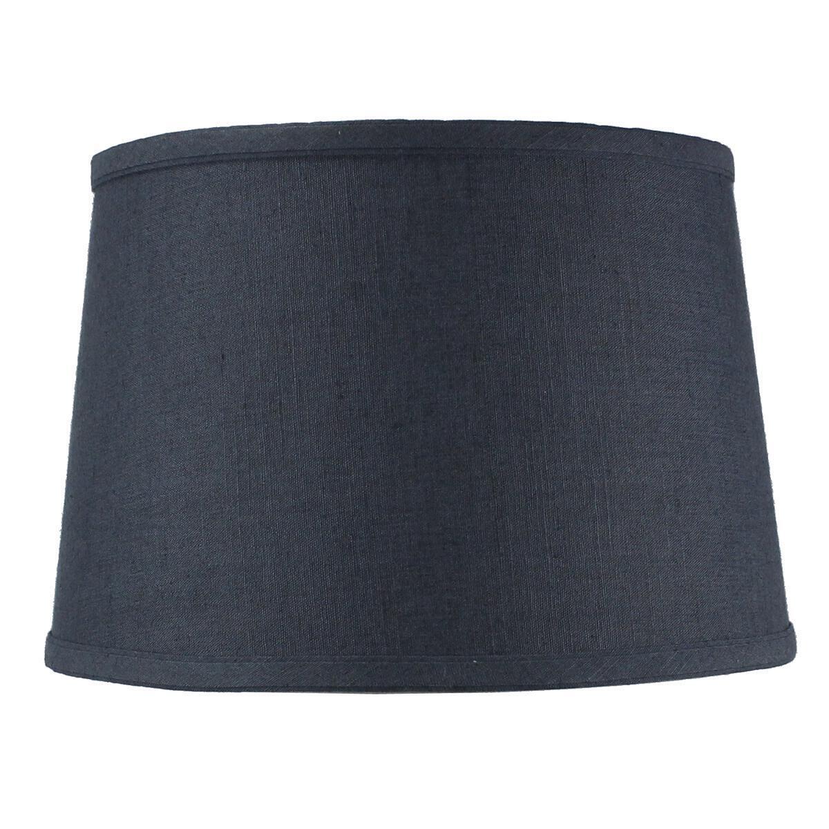 Hardback Shallow Drum Lamp Shade Textured Slate 12"W x 8"H from LampsUSA