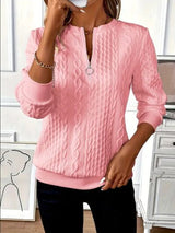 Texture Half Zip Long Sleeve Sweatshirt from Enfance-Heureuse