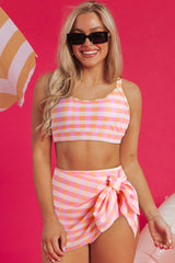 Azaria 3pcs Gingham High Waist Bikini & Sarong from Threaded Pear