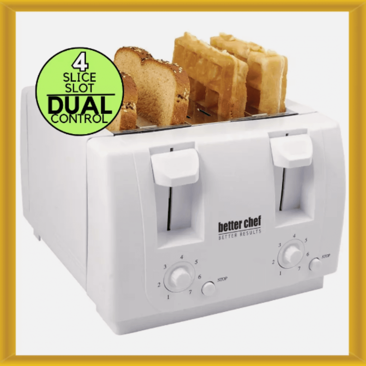 Better Chef Wide Slot 4-Slice Dual Control Toaster from Jupiter Gear Home