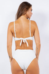 2 Piece Rouched Top and Bottom High Waist Bikini from My Pampered Life Seattle