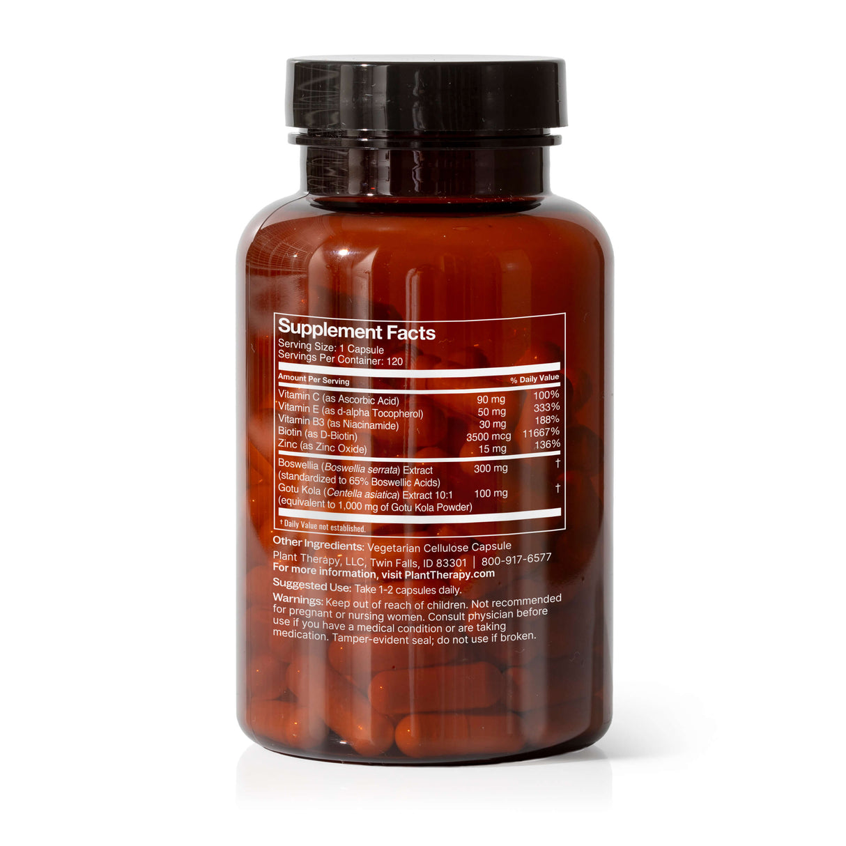 Three-in-one Hair, Skin & Nails Herbal Supplement - 120 Capsules from Plant Therapy