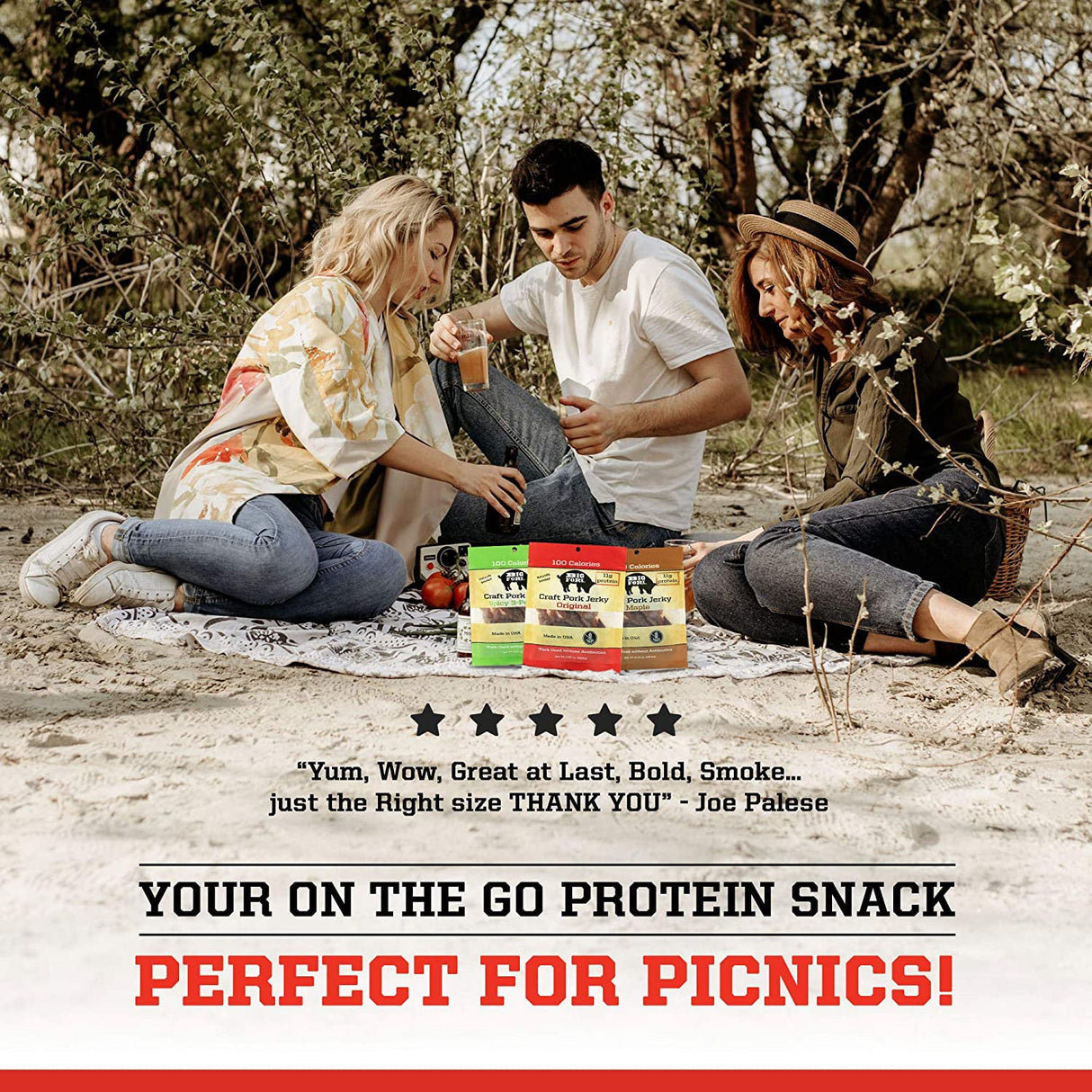 Craft Pork Jerky - 1 Case (8 X 2.25 oz. packs) from Big Fork Brands