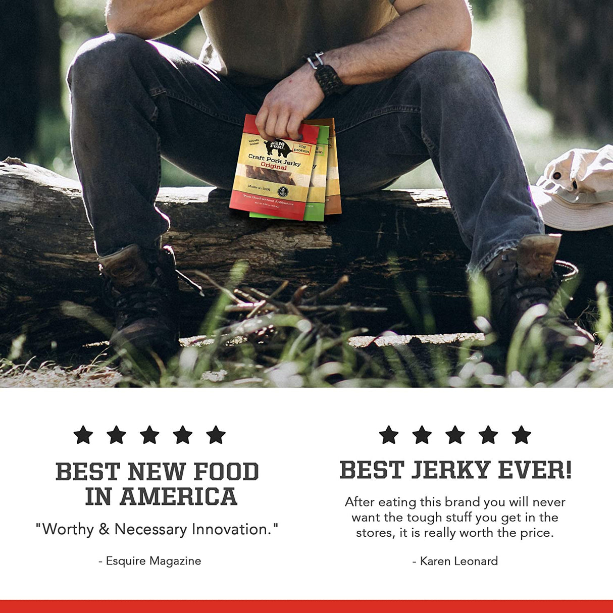 Craft Pork Jerky Collection (24 bags, 8 of each flavor) from Big Fork Brands