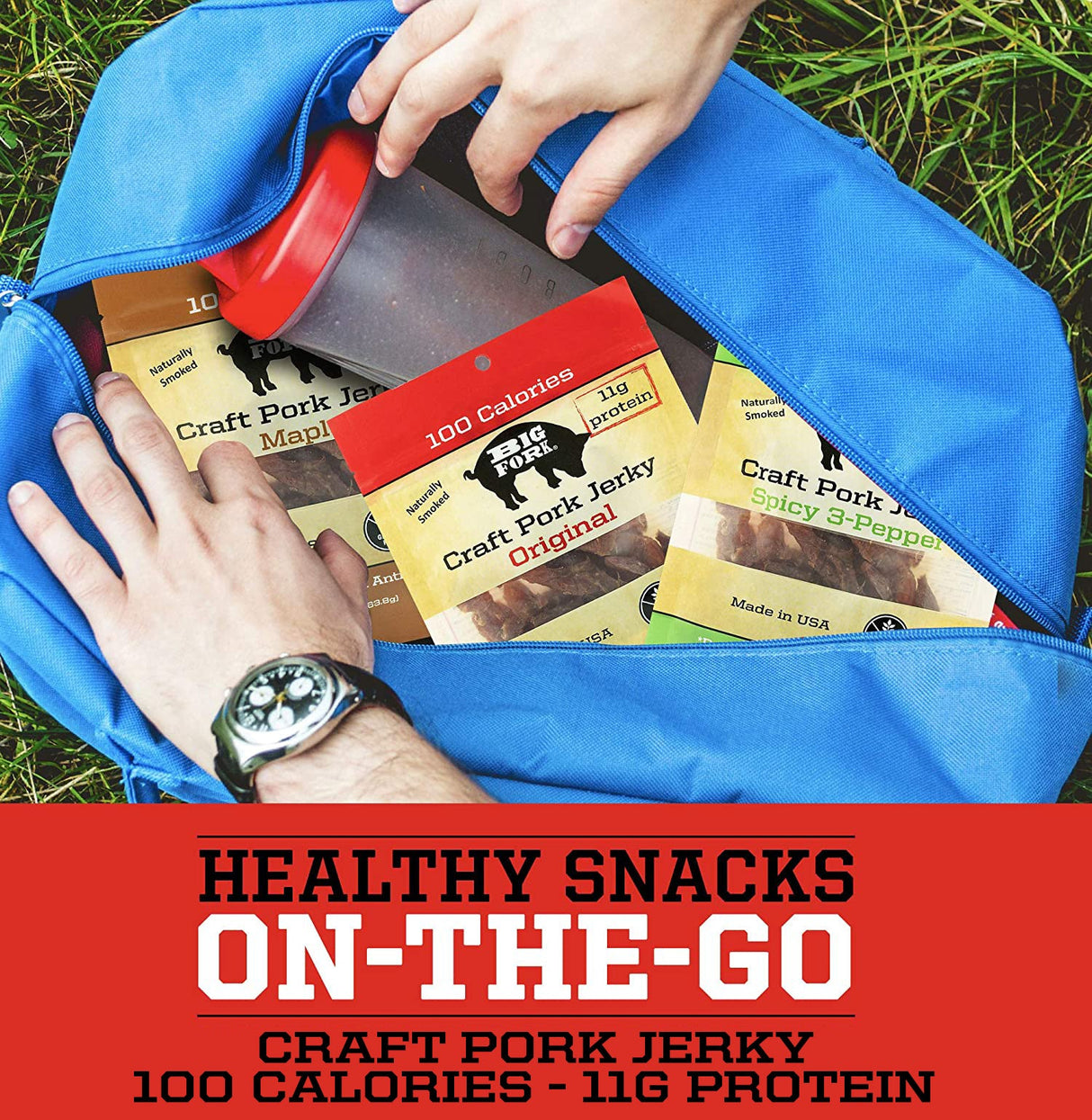 Craft Pork Jerky - 1 Case (8 X 2.25 oz. packs) from Big Fork Brands
