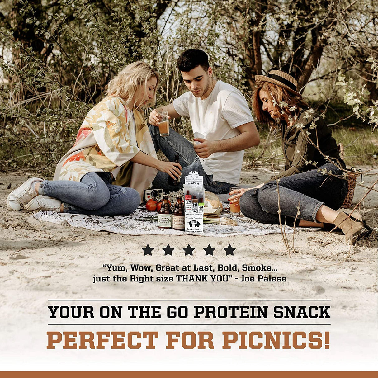 Craft Pork Snack Stick Collection (60 Sticks Total) from Big Fork Brands