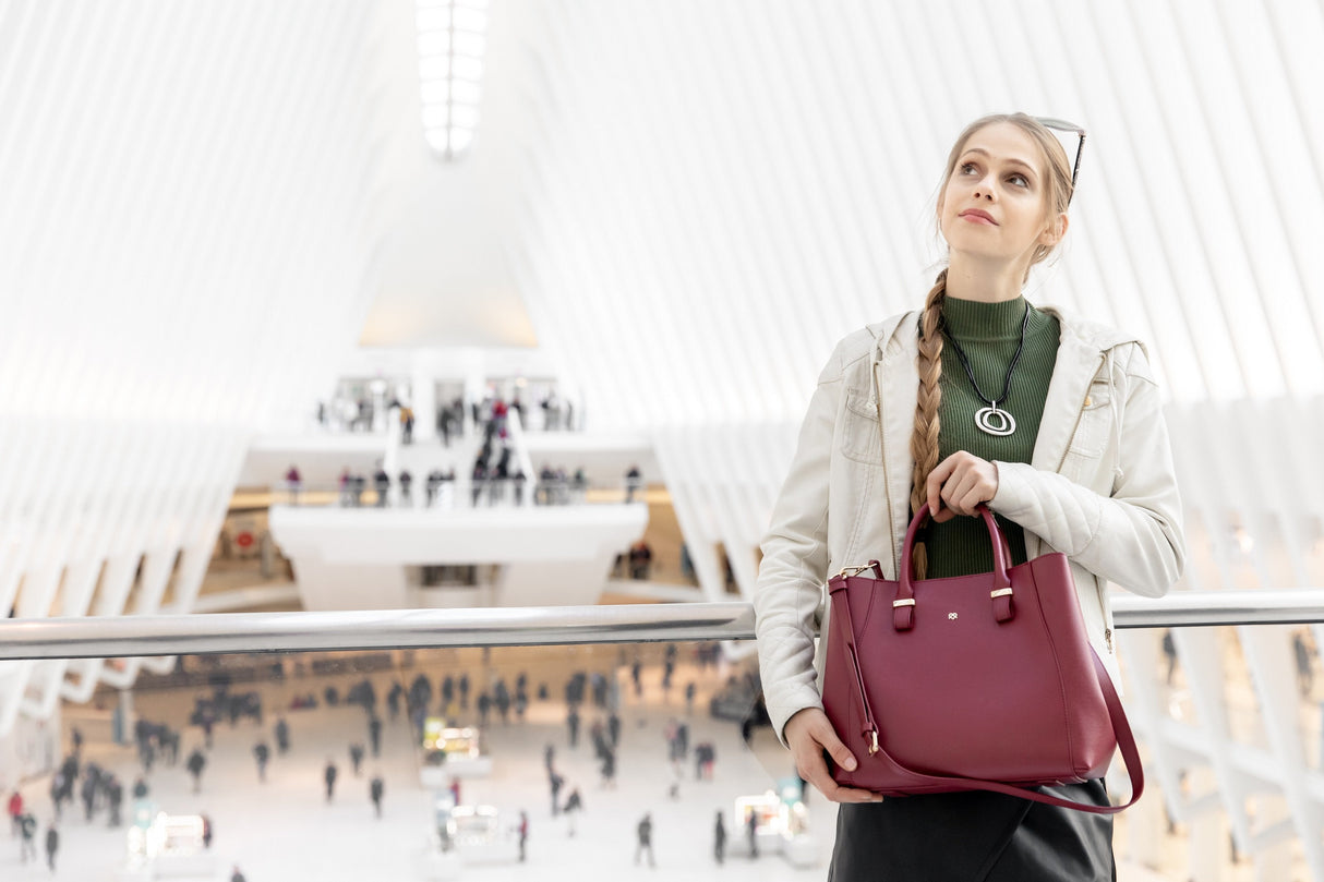 Jane - Black Vegan Leather Satchel from Gunas New York