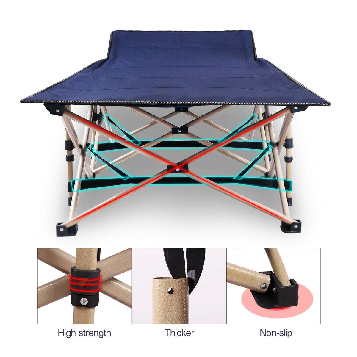 Folding Camping Cots for Adults Heavy Duty, Blue Grey From Redcamp
