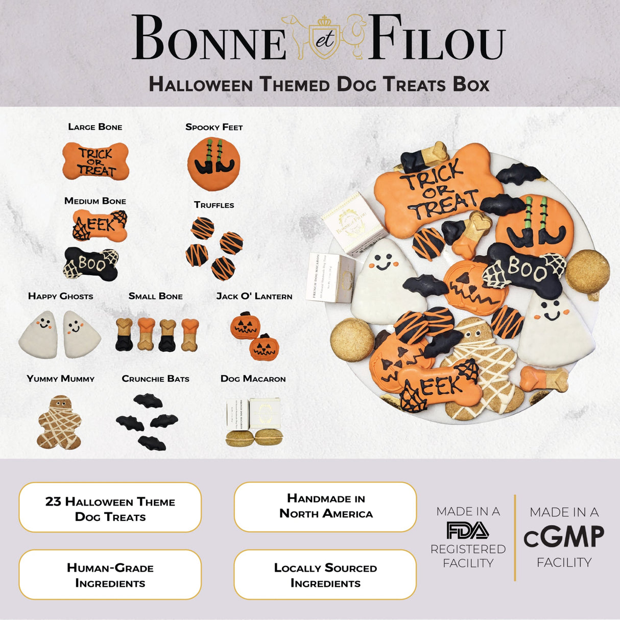Halloween Themed Dog Treats Gift Box from Bonne et Filou