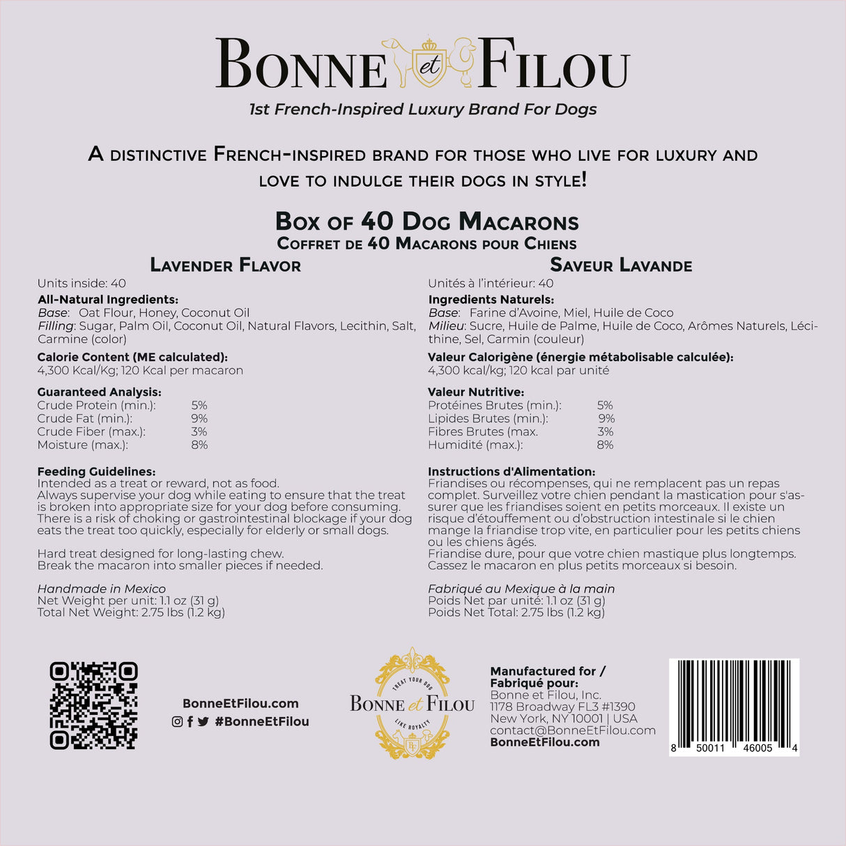 40 Count Dog Macaron Treats Gift Box from Bonne et Filou