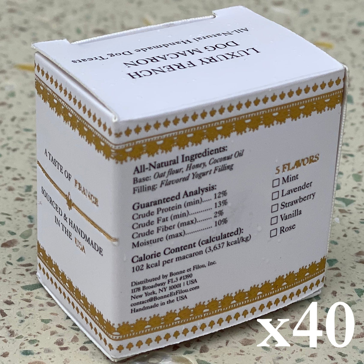 40 Count Dog Macaron Treats Gift Box from Bonne et Filou