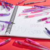 Gel Pens, Soft Grip, 24 Pink & Purple Tone Colors from KINGART