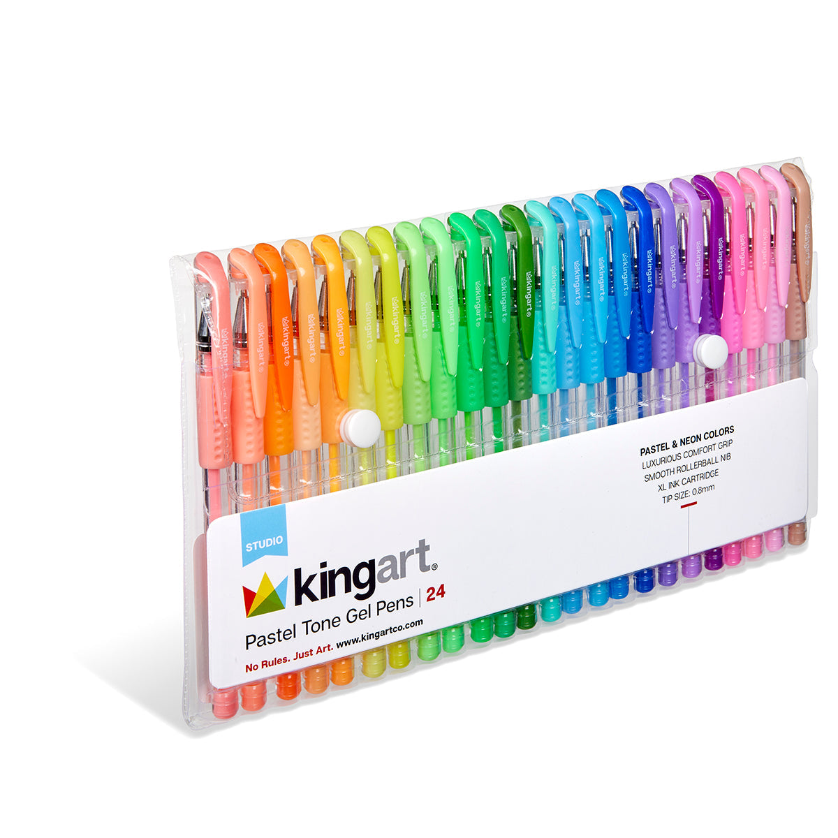 Gel Pens, Soft Grip, 24 Pastel Tone Colors from KINGART