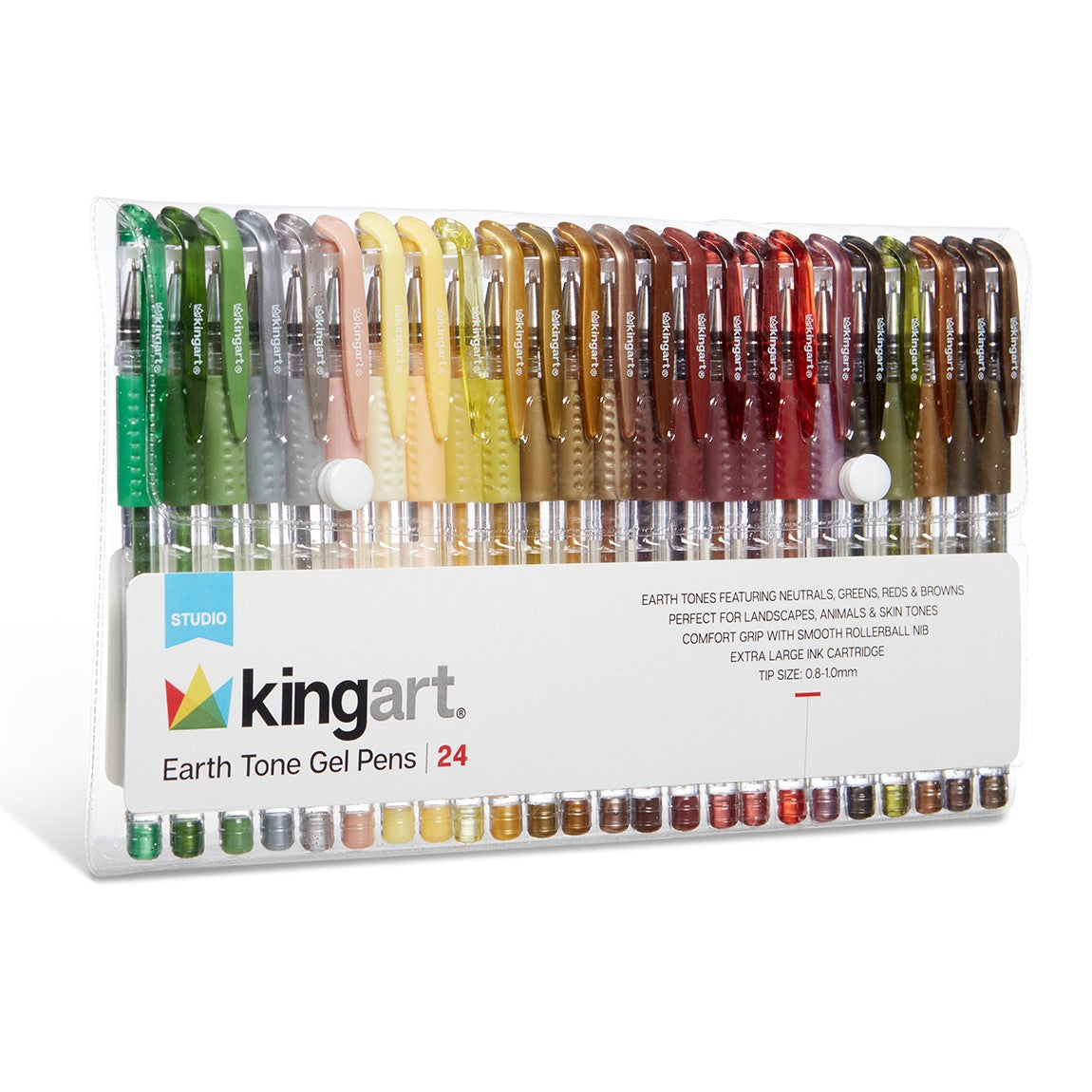 Gel Pens, Soft Grip, 24 Earth Tone Colors from KINGART