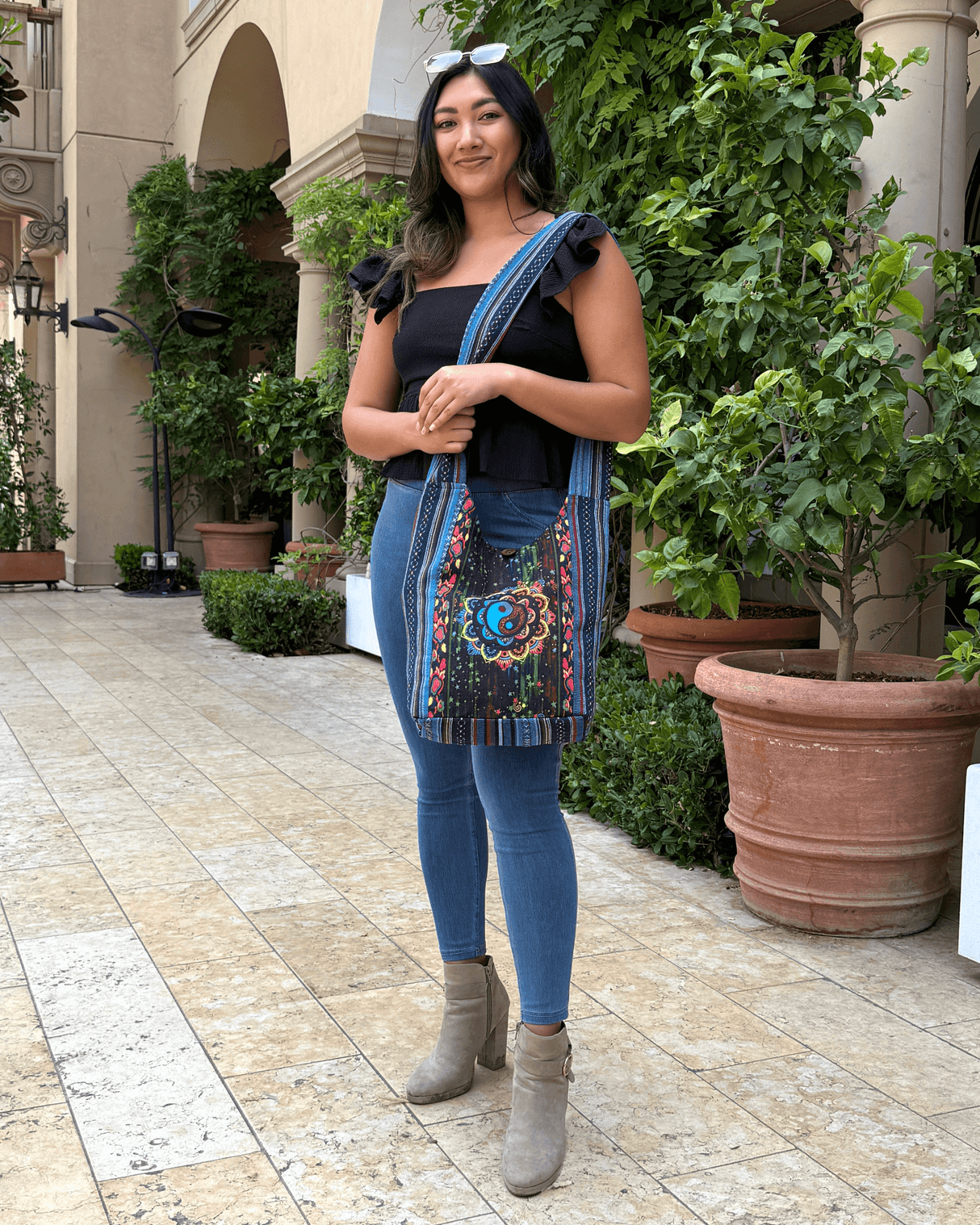Kathmandu Collection Yin Yang Print Hobo Bag from Jupiter Gear