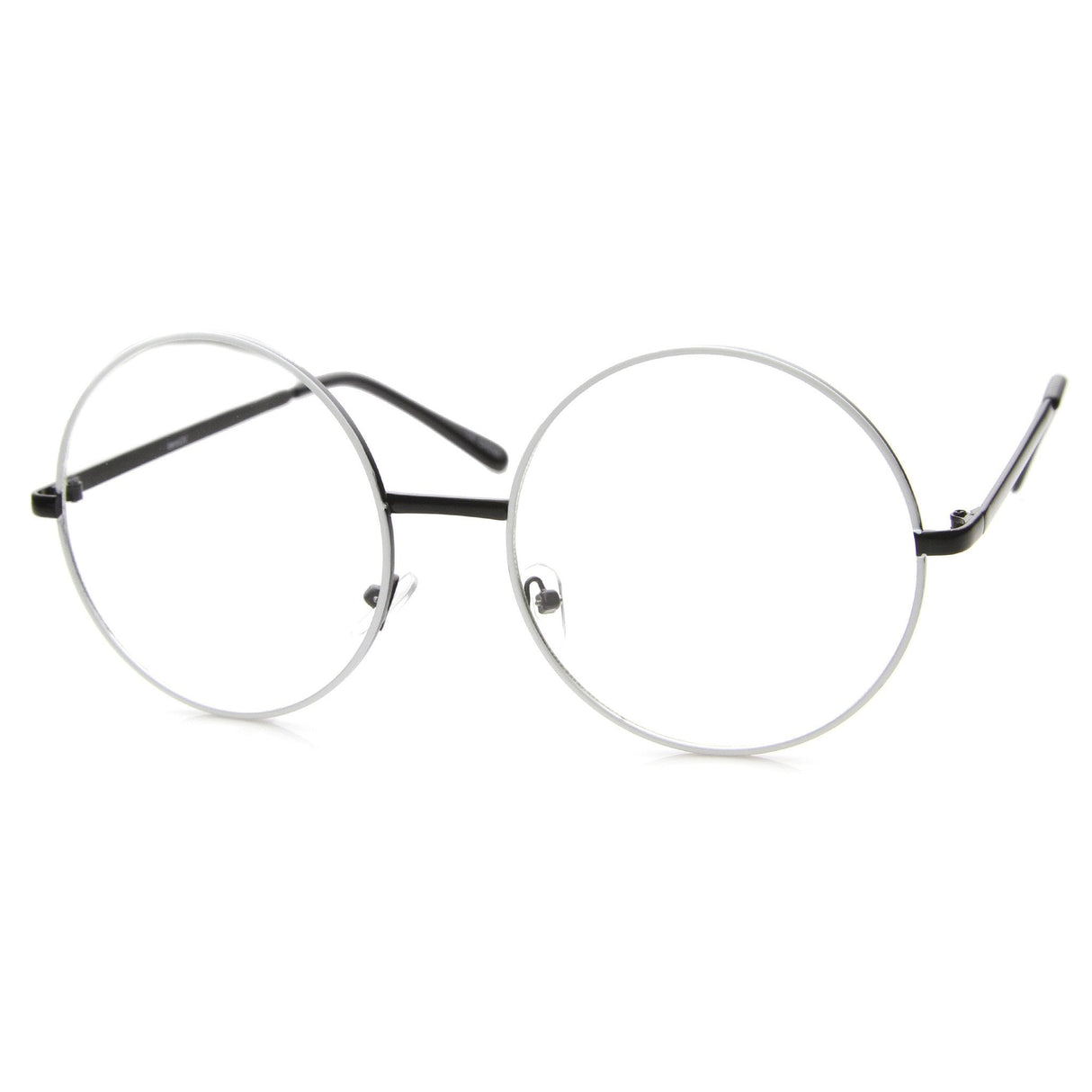 Vintage Era 1920's Large Round Metal Clear Lens Glasses 8714 from zeroUV