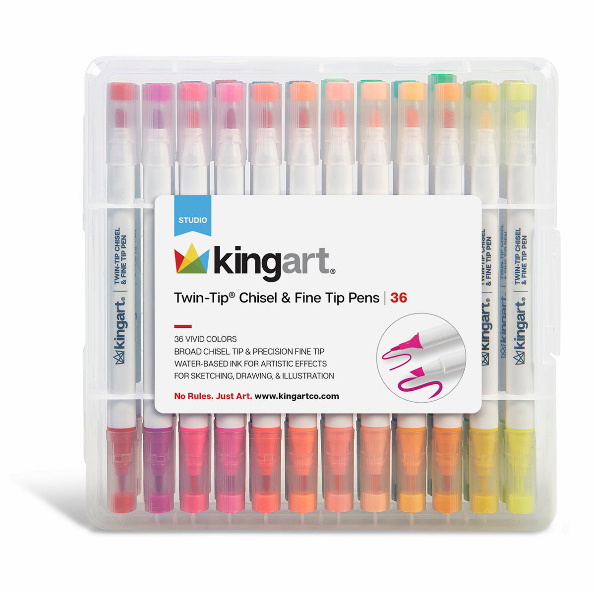 Twin-Tip™ Chisel & Fine Markers 36 Colors from KINGART
