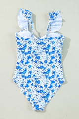 Mya Floral Ruffled Strap One Piece Swimsuit from Threaded Pear