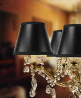 Black Parchment Gold-Lined Chandelier 5"W x 4"H Set of 6 Candle Clip Lamp Shade from LampsUSA