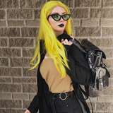 Women's Retro Flat Angle Colored Lens Black Frame Sunglasses C511 from zeroUV