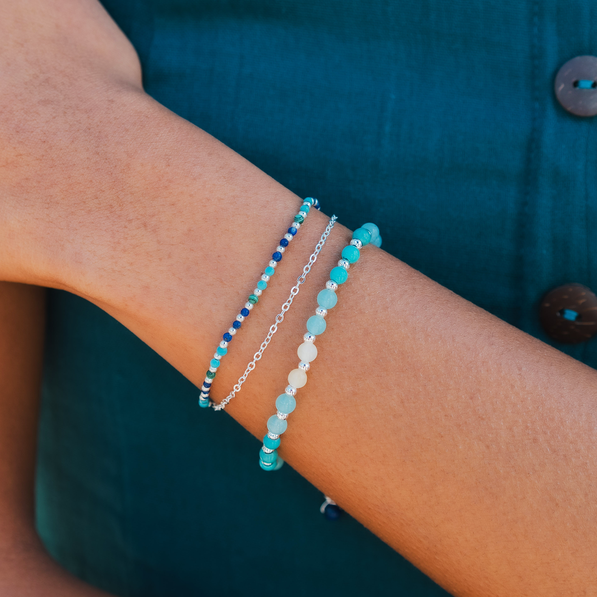 Anti-Anxiety + Healing 4mm Metal Accent Healing Bracelet  From LotusAndLuna