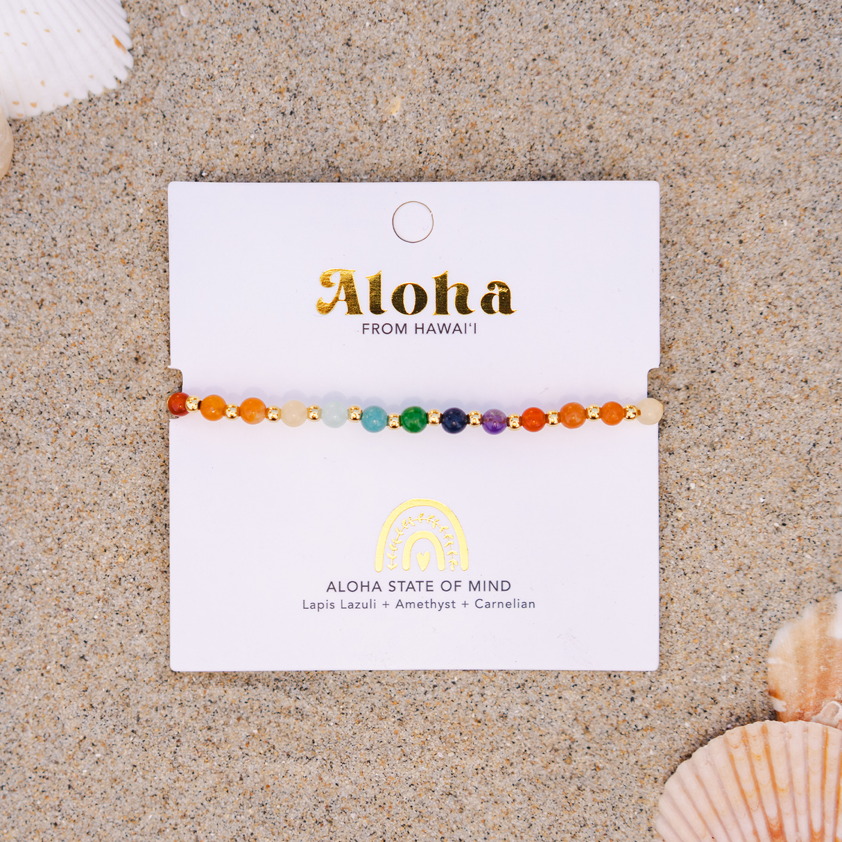Aloha State of Mind 4mm Metal Accent Healing Bracelet  From LotusAndLuna