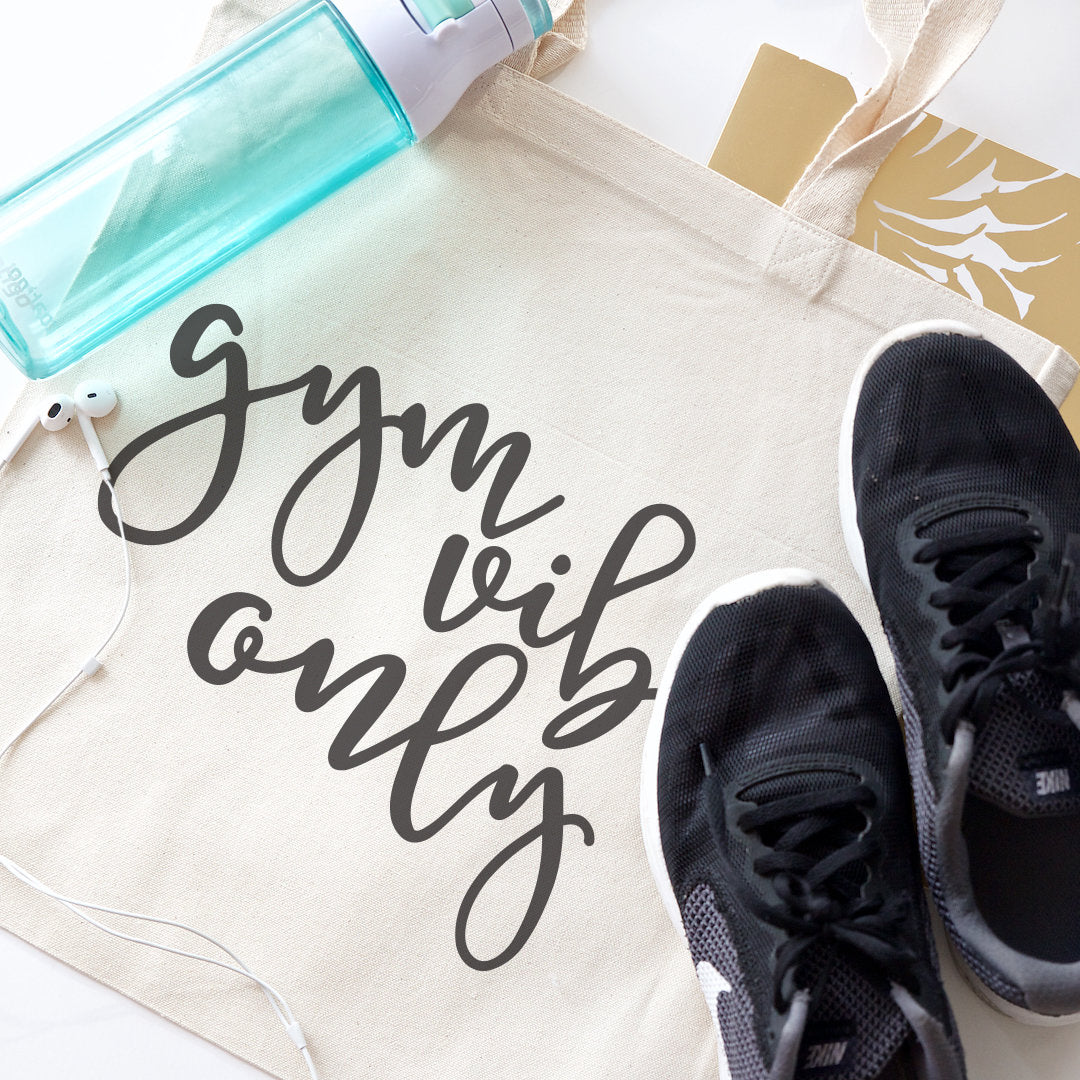 Gym Vibes Only Cotton Canvas Tote Bag from The Cotton & Canvas Co.