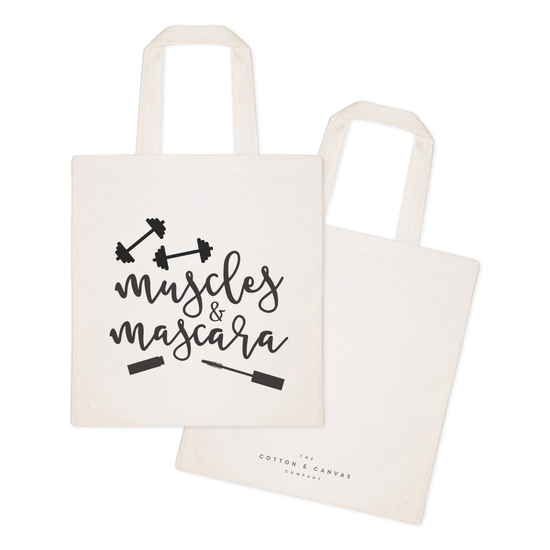 Muscles and Mascara Gym Cotton Canvas Tote Bag from The Cotton & Canvas Co.