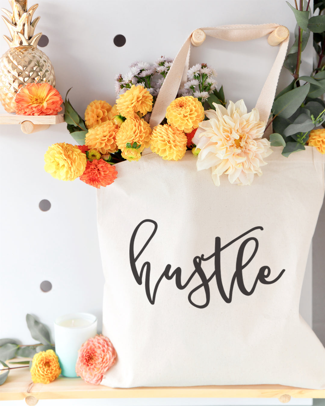 Hustle Cotton Canvas Tote Bag from The Cotton & Canvas Co.