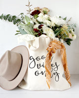 Good Vibes Only Cotton Canvas Tote Bag from The Cotton & Canvas Co.