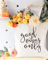 Good Vibes Only Cotton Canvas Tote Bag from The Cotton & Canvas Co.