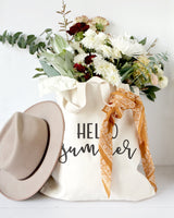 Hello Summer Cotton Canvas Tote Bag from The Cotton & Canvas Co.