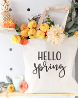 Hello Spring Cotton Canvas Tote Bag from The Cotton & Canvas Co.