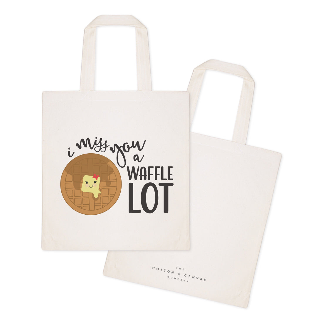 I Miss You A Waffle Lot Cotton Canvas Tote Bag from The Cotton & Canvas Co.